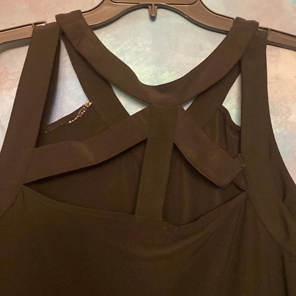 Black dressy stretch tank sz XL - Picture 2 of 5